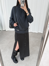 plain button skirts (2color)