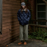 Stripe Wool Beanie_Navy
