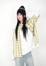 (UNISEX)シリーンオーバーサイズチェックシャツ