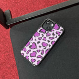 [MADE][Magsafe Glass Bumper Case] Heart Leopard Drawing Case ⋆ Purple