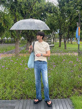 [A-T0263] マッスルナナメヘンリー半袖Tシャツ (4色)