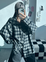 DAILY OVER HOOD SHIRT BLOUSE💚💙❤ - 3 COLORS