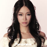 Fringed pearl hairpins