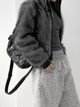 Wolf Two-Tone Leather Fur Jumper