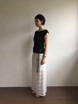 リベットボートネックTシャツ (3color)