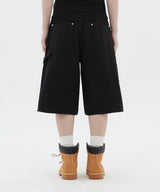 Stud Carpenter bermuda pants_Black