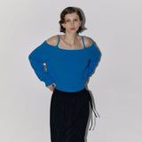 Boucle off shoulder Blue