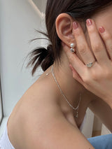 [92.5silver] flat heart ring