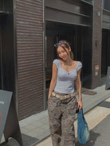Bell shirring puff sleeveless