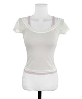 lip bagel halter sleeveless + clean short sleeve top set