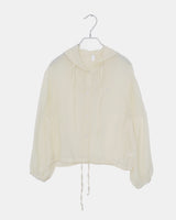 Galli See-Through Strap Hooded Long Sleeve Cardigan