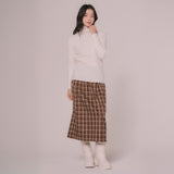 チェックHラインスカート (Brown)