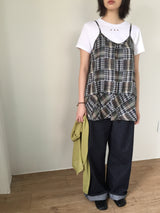 Soleil Plaid Camisole Blouse (2color)