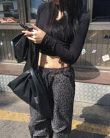 Side shirring crop hoodie
