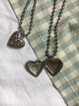 Vintage heart ball chain necklace (2c)