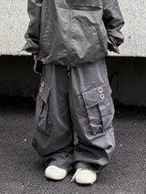 quad eyelet cargo wide pants