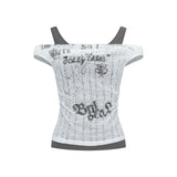 Brenna Lettering Strap Top