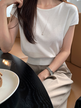 Aday Cap Sleeve Sleeve Knit Sleeveless Top / 5 Colors