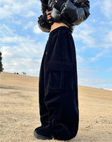 (LUXURIOUS VELVET💎/NOT CHEAP) TWO-PLEAT VELVET STRING CARGO ELASTIC PANTS