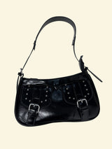 buckle stud shoulder bag