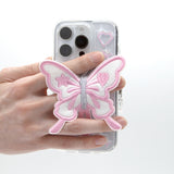 SUN CASE CLEAR  PATCH BUTTERFLY PINK