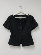 Twill Glass Boat Neck Jacket
