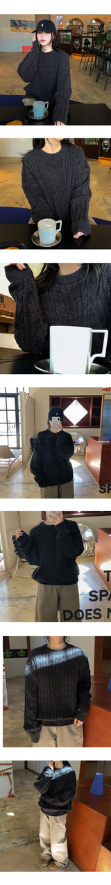 Benr loose basic twisted knitwear