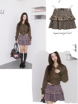 Leopard sweet frill skirt