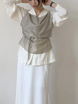 Draped Tencel See-through Bustier
