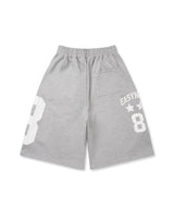 Numbering Patch Bermuda Sweat Pants - Gray