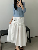 Bay Shirred Banding Long Skirt
