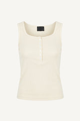 Button ribbed sleeveless