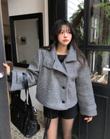 [wool 40%] スティンアルパカハイネックコート