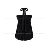 Pair Shirred Strap Halter Top