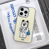 ブルーバッグエポキシシルバーバンパースマートフォンケース(Cream Color)