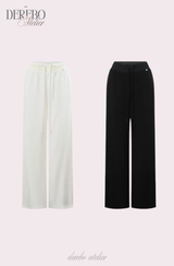 Waffle Asymmetrical Off-Shoulder Sweat Pants Set (TOP+PANTS SET)