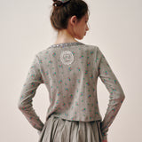 Ribbon Tie Cardigan (Grey)