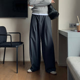 LMN ecto pintuck D-ring long wide slacks (2 colors)