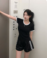 [BELLIDE MADE] スパンカラーリングリンガーTシャツ