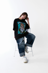Pile collaboration l front print T-shirt