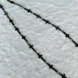 Matte Black Cross Necklace