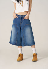 (W) Mid-Blue Bermuda Pants