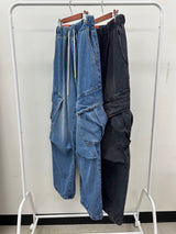 washing cargo denim pants