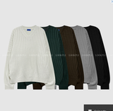  Isabelle Vienna V-Neck Loose Fit Ribbed Long Sleeve Knit
