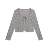 Ribbon Tie Cardigan (Grey)