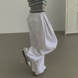 LONG / バックポケット起毛ワイドバンディングパンツ