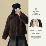 Elti fur fleece tteokboki button collar jacket