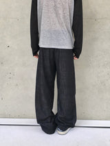 スナップ ノンフェード デニム ストリング ワイドパンツ 2C