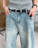B-Ed Cut Curved Denim Pants