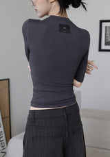 26SS★ [ EEUN BASIC ] チューイング7分丈スリムTシャツ
